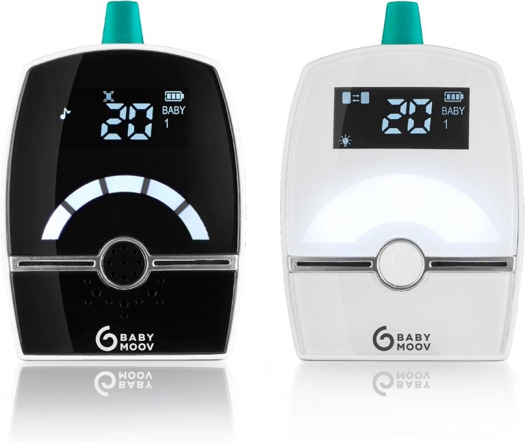 Babymoov Babyphone Audio Premium Care, Faible Emission d’Ondes, Portée 1400 m