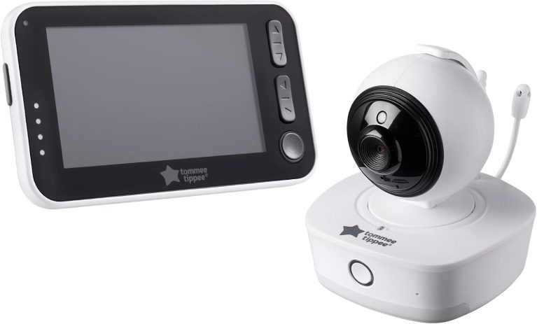 Tommee Tippee Dreamee Moniteur vidéo et sonore pour bébé avec caméra, Vision Nocturne, écran 4,3 pouces, Audio bidirectionnel, CrySensor, portée de 300 m